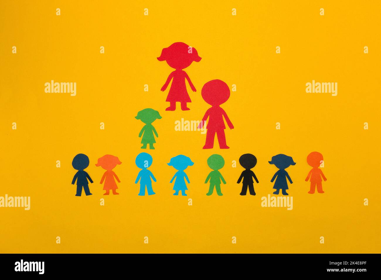 Hiérarchie, responsable et son équipe, femme d'affaires, concept d'entreprise créatif, responsable Banque D'Images