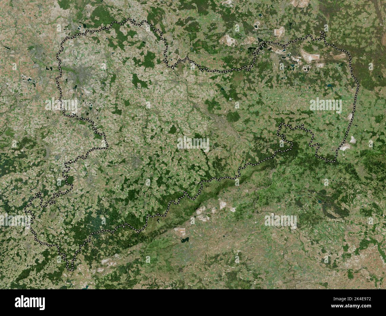 Sachsen, État d'Allemagne. Carte satellite haute résolution Banque D'Images