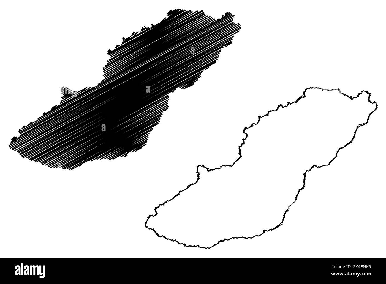 Illustration vectorielle de la carte de l'île de San Cristobal (République de l'Équateur, Océan Pacifique, Amérique latine ou du Sud, Îles Galapagos, Archipielago de Colon), s Illustration de Vecteur