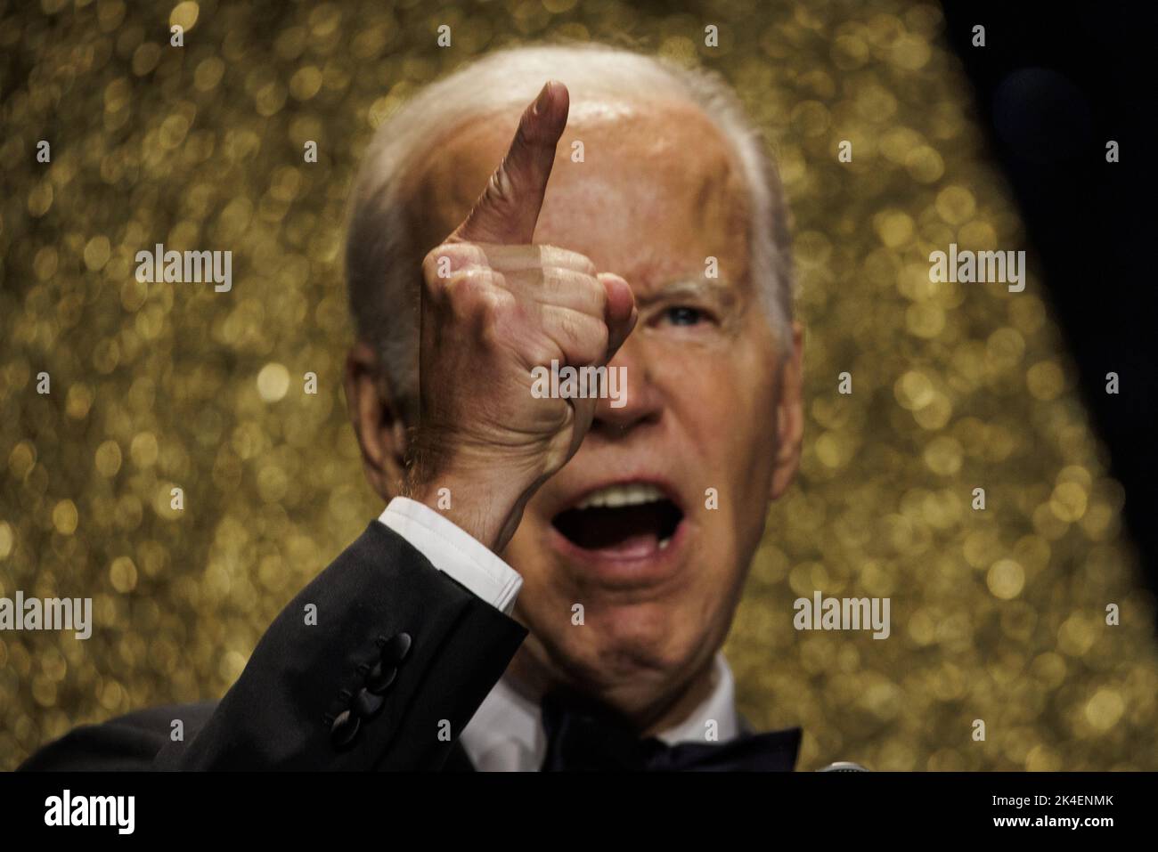 Washington, États-Unis. 01st octobre 2022. Le président Joe Biden s'exprime au dîner Phoenix Awards à Washington, DC, États-Unis, le samedi 1 octobre, 2022. Biden a souligné que le pays peut se permettre la remise de prêts étudiants. Photo de Samuel Corum/UPI crédit: UPI/Alay Live News Banque D'Images