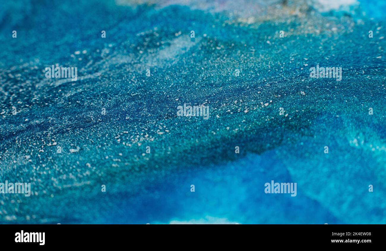 les peintures mélangent la conception abstraite de fond bleu encres Banque D'Images