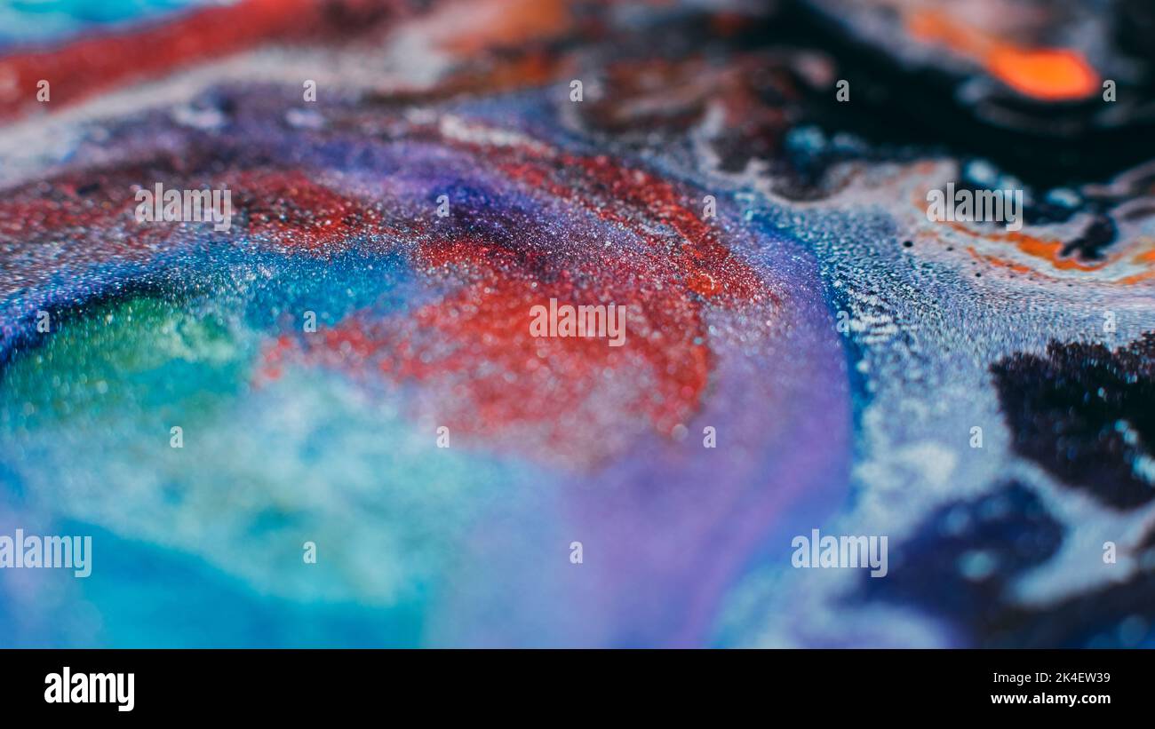 mélange d'encre artistique hobby coloré abstrait bakgrund Banque D'Images