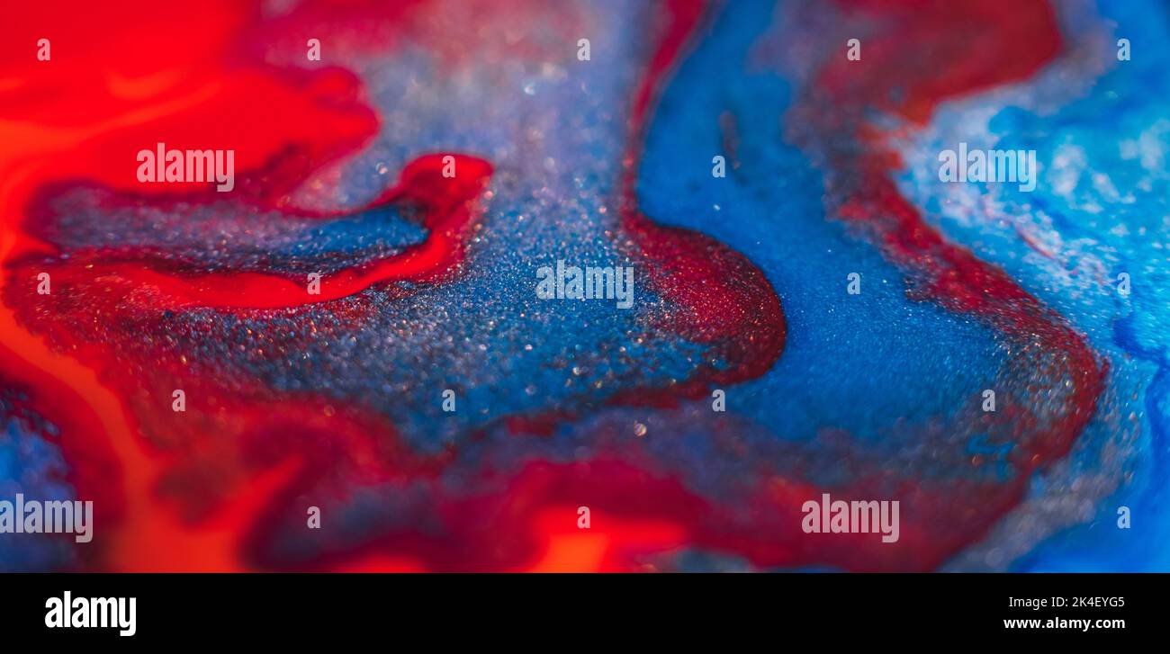 La peinture à l'encre de pièce d'art abstrait mélange un arrière-plan coloré Banque D'Images