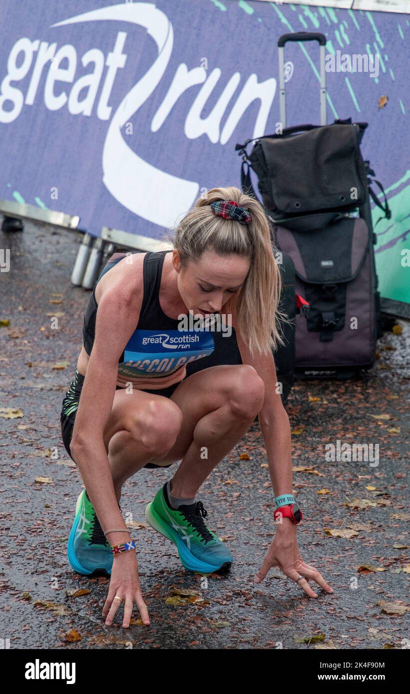 02/09/22 EILISH MCCOLGAN... EILISH MCCOLGAN FRANCHIT LA LIGNE D'ARRIVÉE ALORS QU'ELLE TERMINE SA SAISON DE COURSE 2022 AVEC LE GLASGOW 10K. Eilish McColgan est Banque D'Images