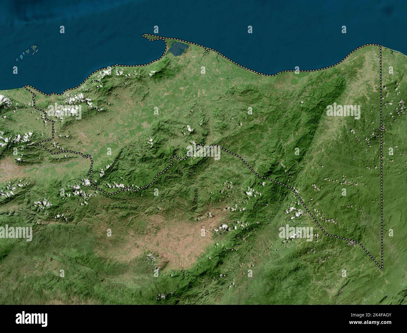 Côlon, département du Honduras. Carte satellite haute résolution Banque D'Images