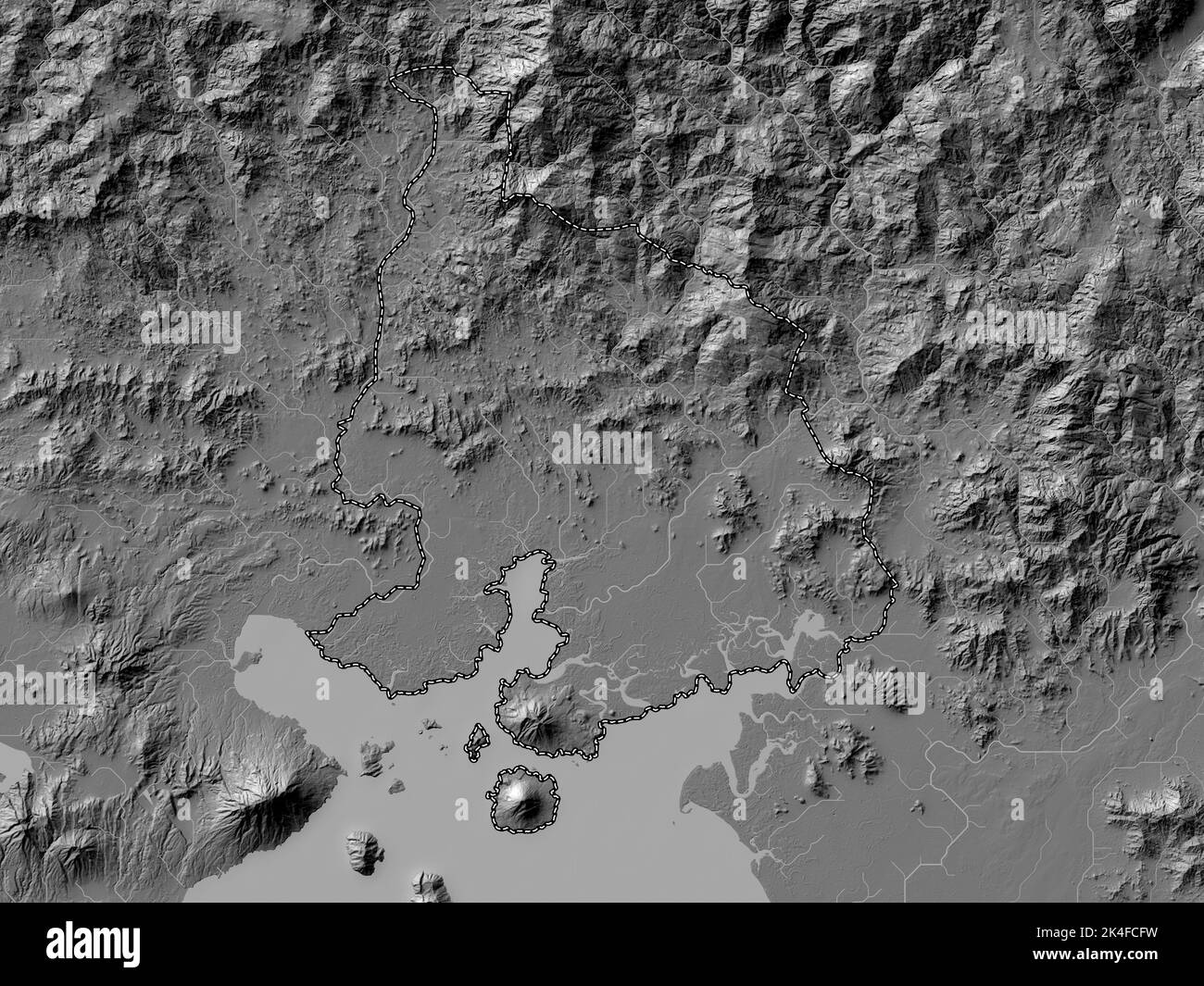 Valle, département du Honduras. Carte d'altitude à deux niveaux avec lacs et rivières Banque D'Images