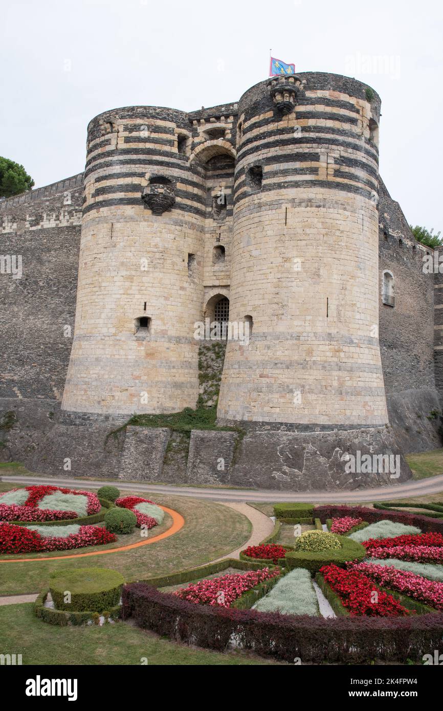 La porte d'entrée du champ, Château d'Angers Banque D'Images