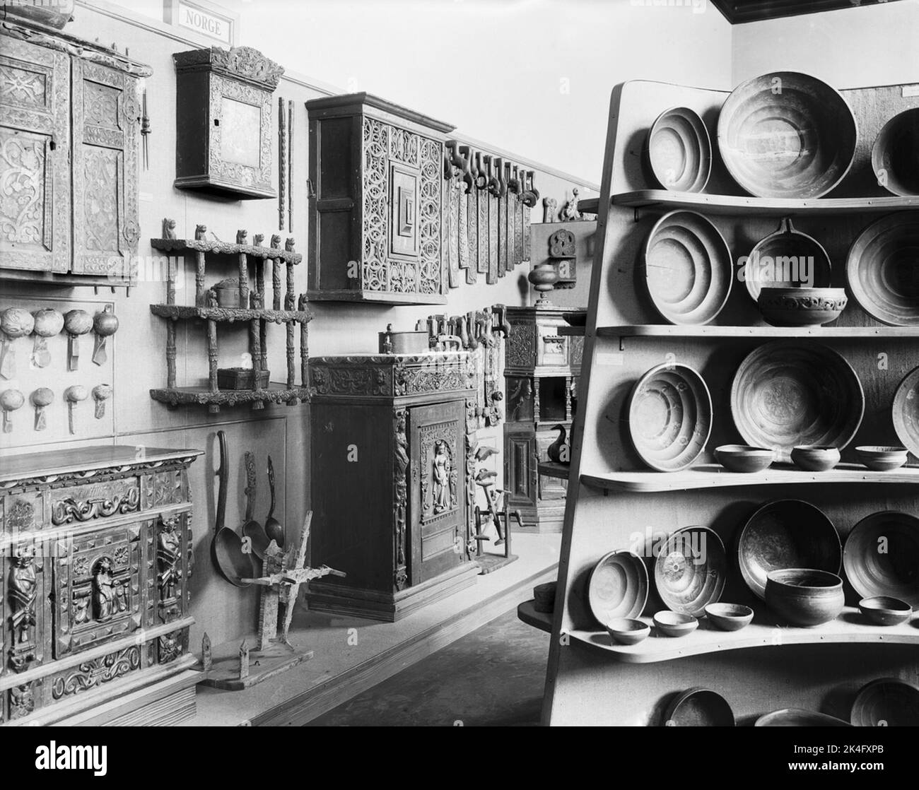 Musée nordique, intérieur, salle 45, collection norvégienne. Pays nordiques Banque D'Images