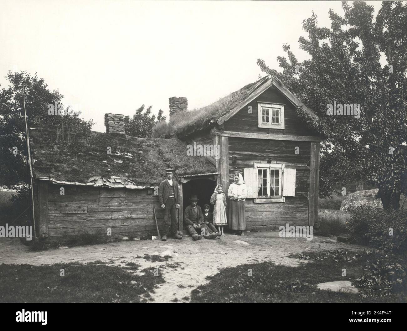 Blekinge. HD de l'est. Augerums sn. Alsjömåla. "Le cottage le plus vieux que j'ai vu. La population locale a estimé son âge à 400 ans. Pays nordiques Banque D'Images