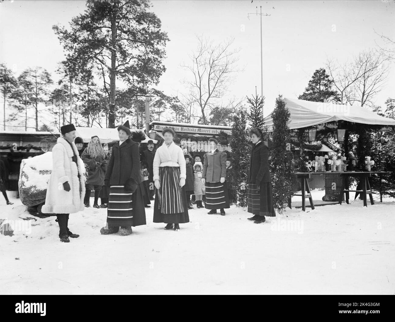 Marché de Noël de Skansen. Pays nordiques Banque D'Images