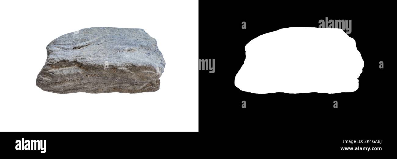 Ardoise Rock isoler sur fond blanc avec masque d'écrêtage Banque D'Images