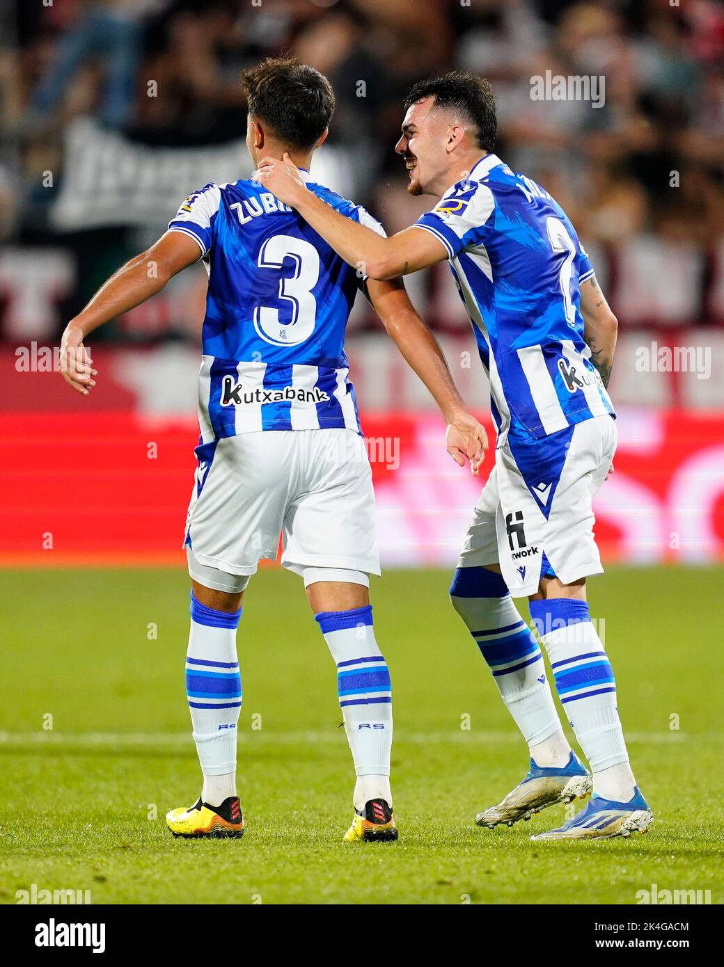 Pendant le match de la Liga entre le FC de Gérone et la Real Sociedad joué au stade de Montilivi sur 02 octobre 2022 à Gérone, en Espagne. (Photo de Sergio Ruiz / PRESSIN) Banque D'Images