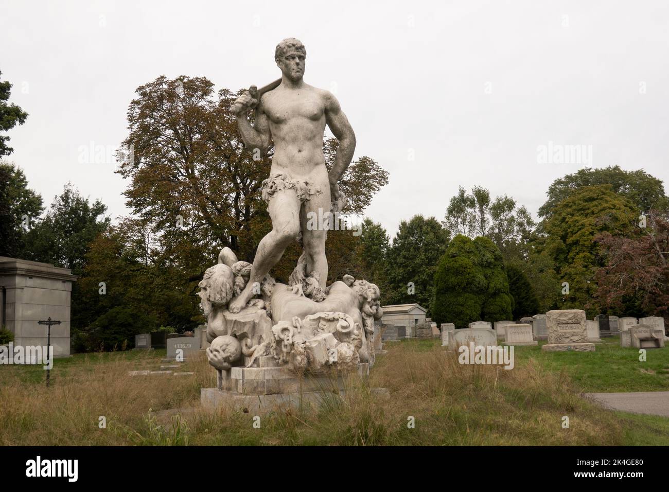 Tombes dans le cimetière de Greenwood à Brooklyn, New York Banque D'Images