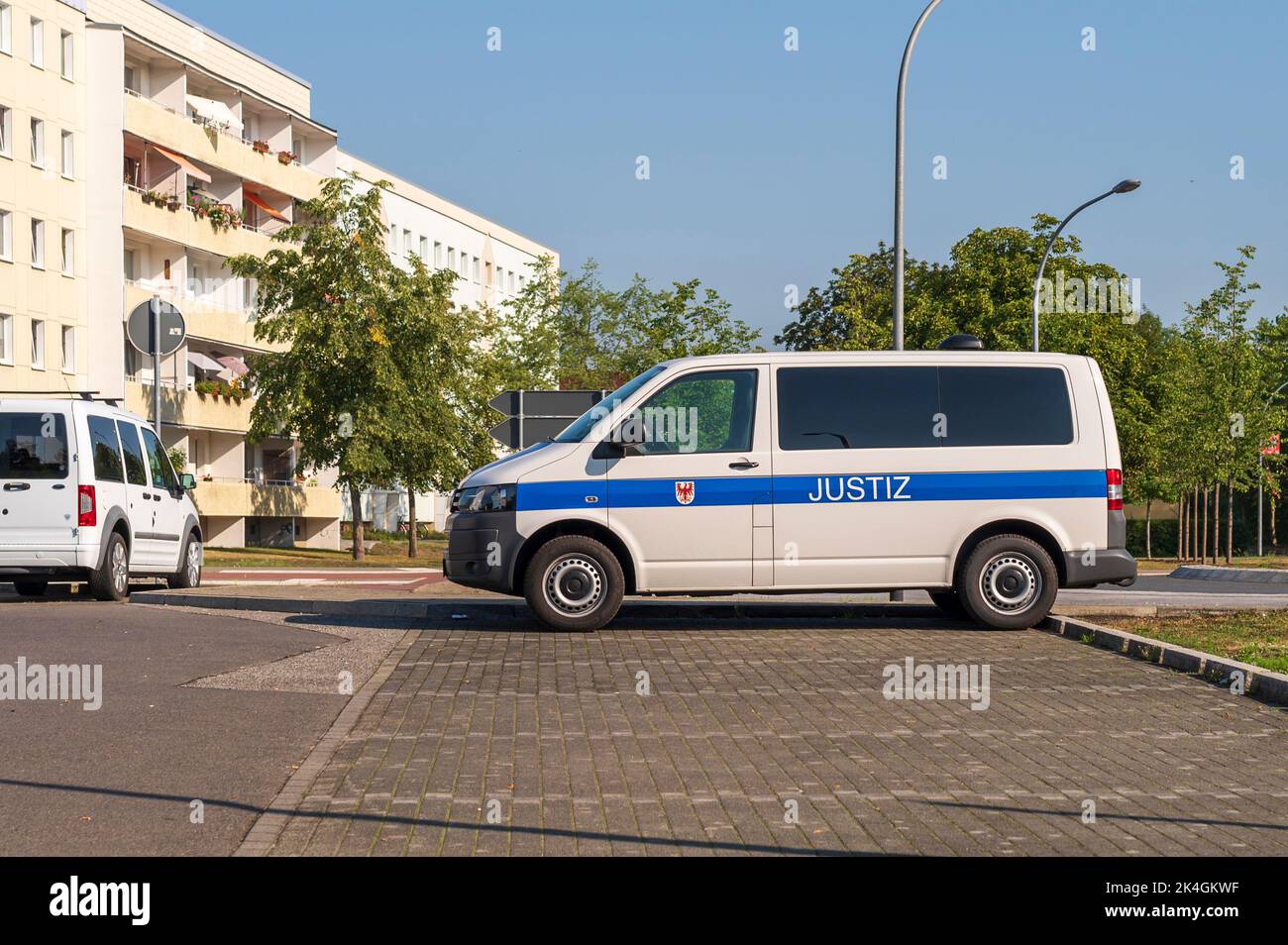 Allemagne , Lübben , 11.08.2020 , Véhicule du système judiciaire de l'Etat fédéral de Brandebourg Banque D'Images