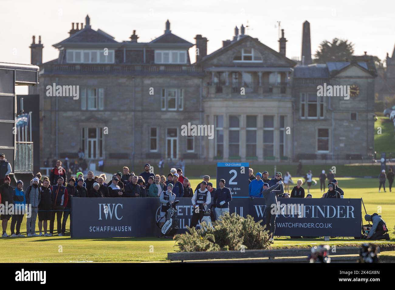 St Andrews, Écosse, le 1st octobre 2022. Jamie Donaldson se dévalant sur le 2nd trous au troisième tour du championnat Alfred Dunhill Links. Banque D'Images