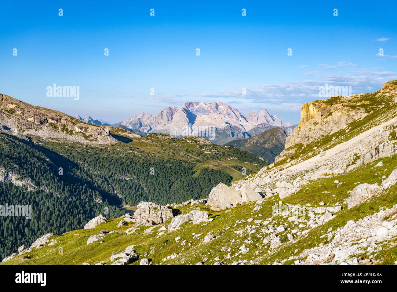 Panorama de la montagne Marmolada avec glacier Banque D'Images