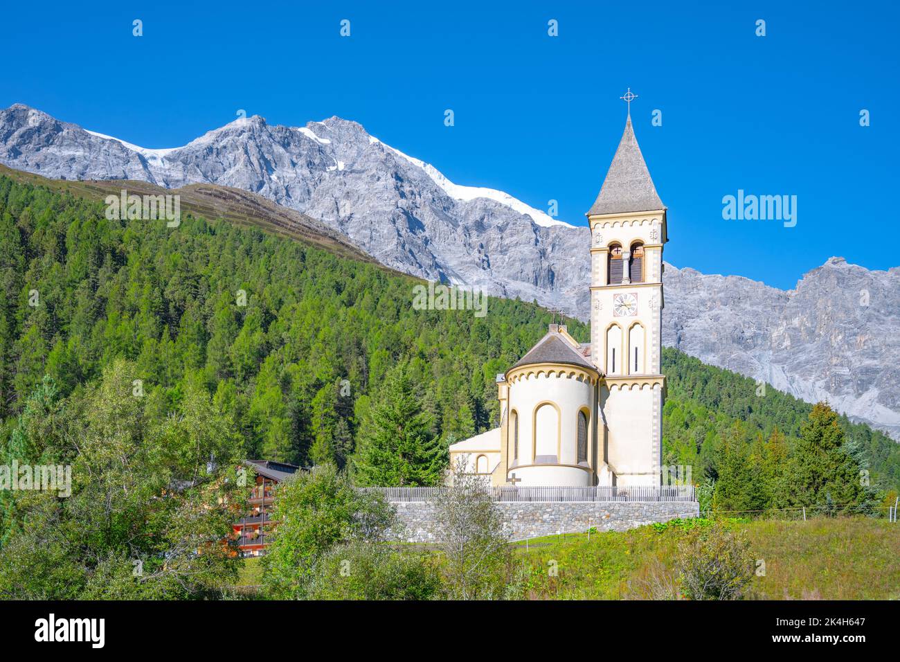 Église paroissiale de Saint-Gertraud à Sulden Banque D'Images