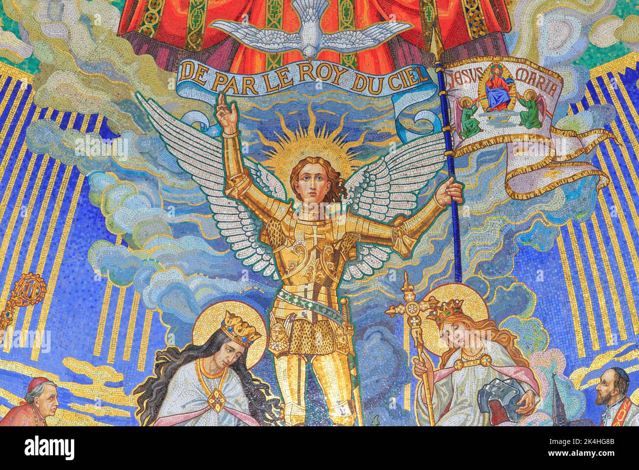 Mosaïque de plafond montrant Jeanne d'Arc (14121431), sainte patronne