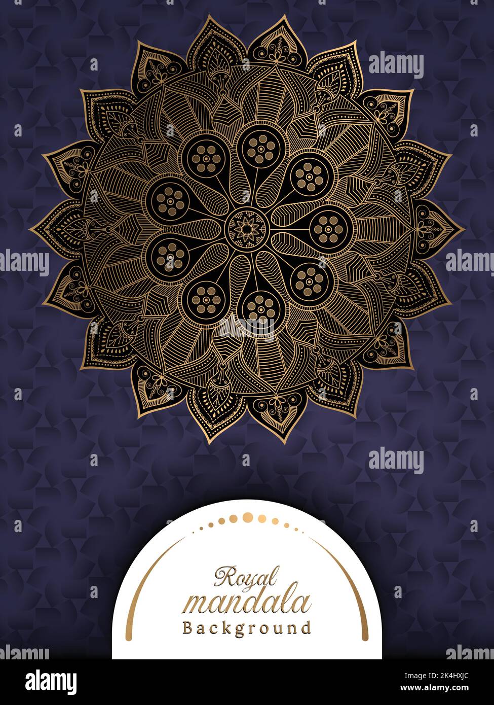 Fond de mandala floral et ornemental de luxe avec une couleur dorée pour l'impression et la décoration, invitation, prospectus, menu, brochure, carte postale, papier peint. Illustration de Vecteur