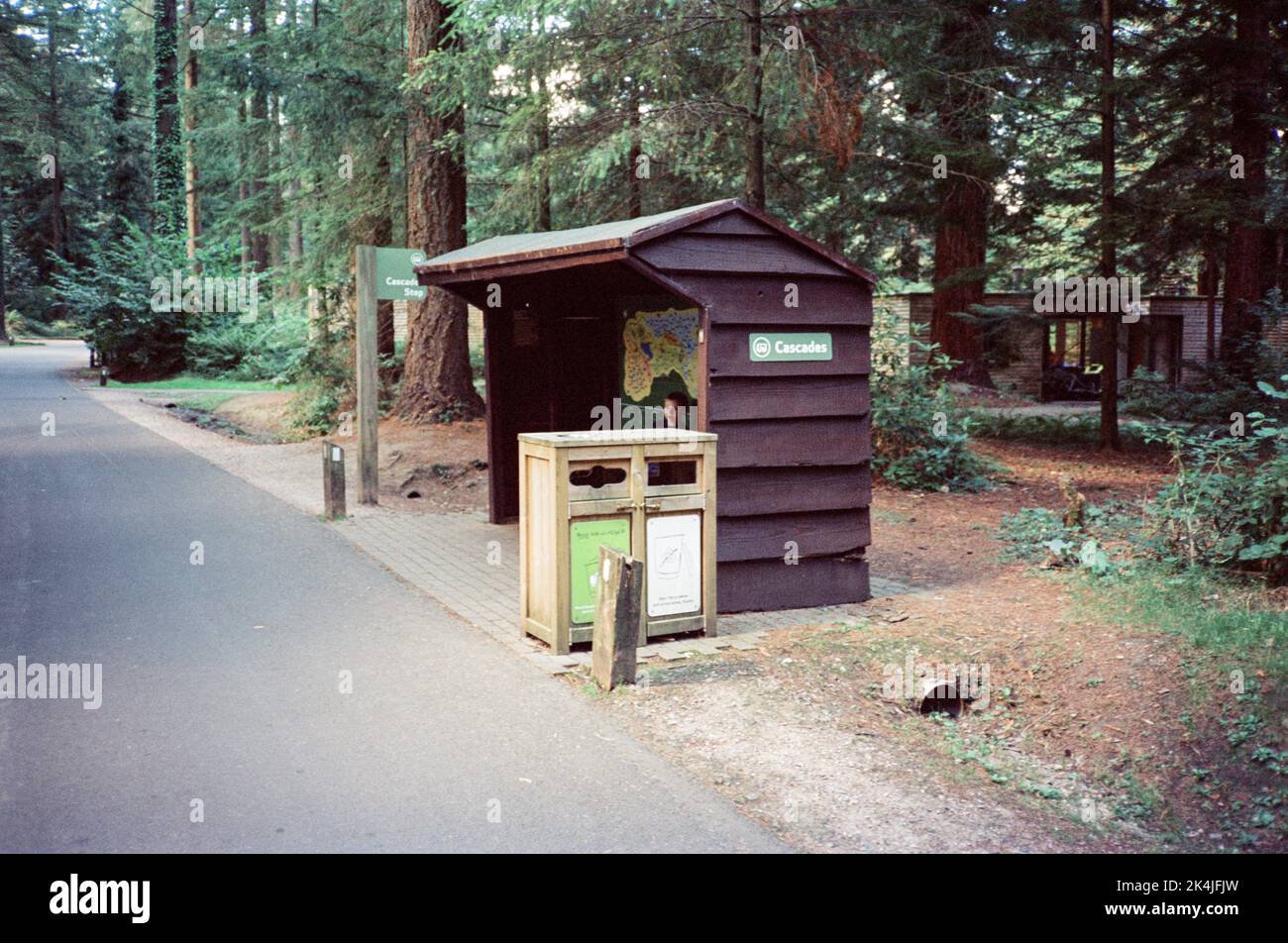 Arrêt de train à Center Parcs Longleat, Wiltshire, Angleterre, Royaume-Uni Banque D'Images