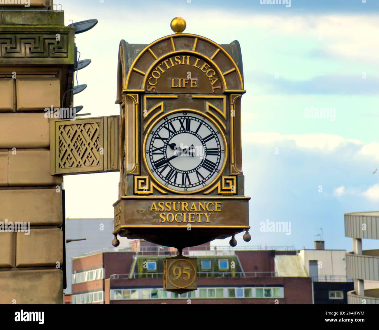 Scottish legal Life assurance Society horloge Glasgow, Ecosse, Royaume-Uni Banque D'Images