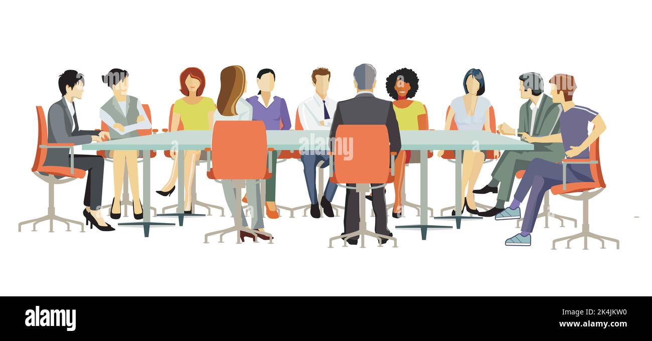 Conseils d'équipe, illustration de réunions d'affaires Illustration de Vecteur