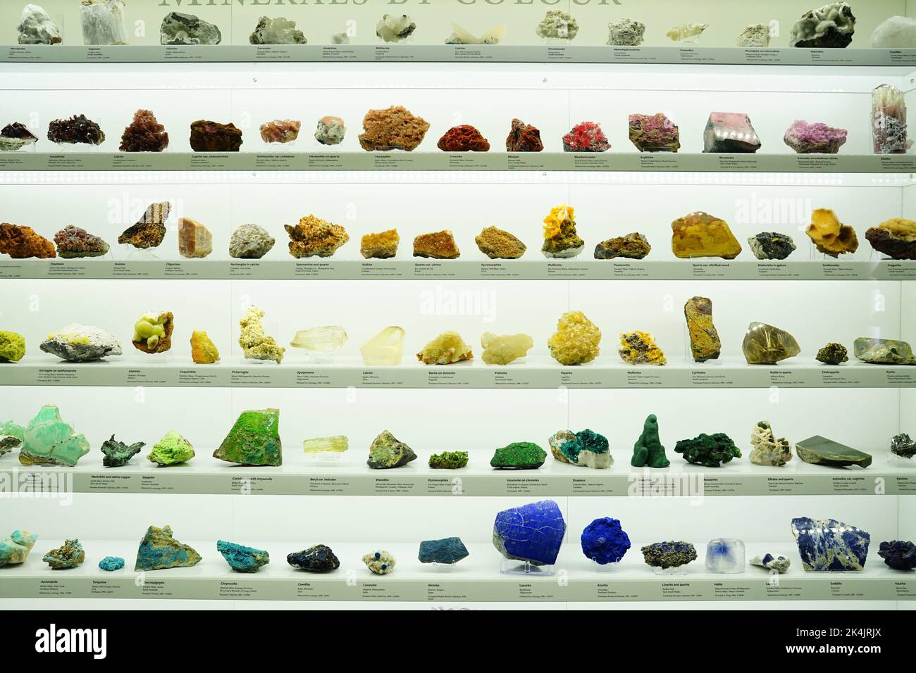Collection de minéraux au musée sud de l'Australie Banque D'Images