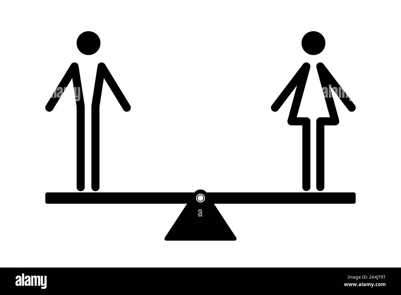 Concept d'égalité entre les sexes. Icône homme et femme sur une balançoire de mer. Illustration vectorielle Illustration de Vecteur Concept d'égalité entre les sexes. Icône homme et femme sur une balançoire de mer. Illustration vectorielle Illustration de Vecteur