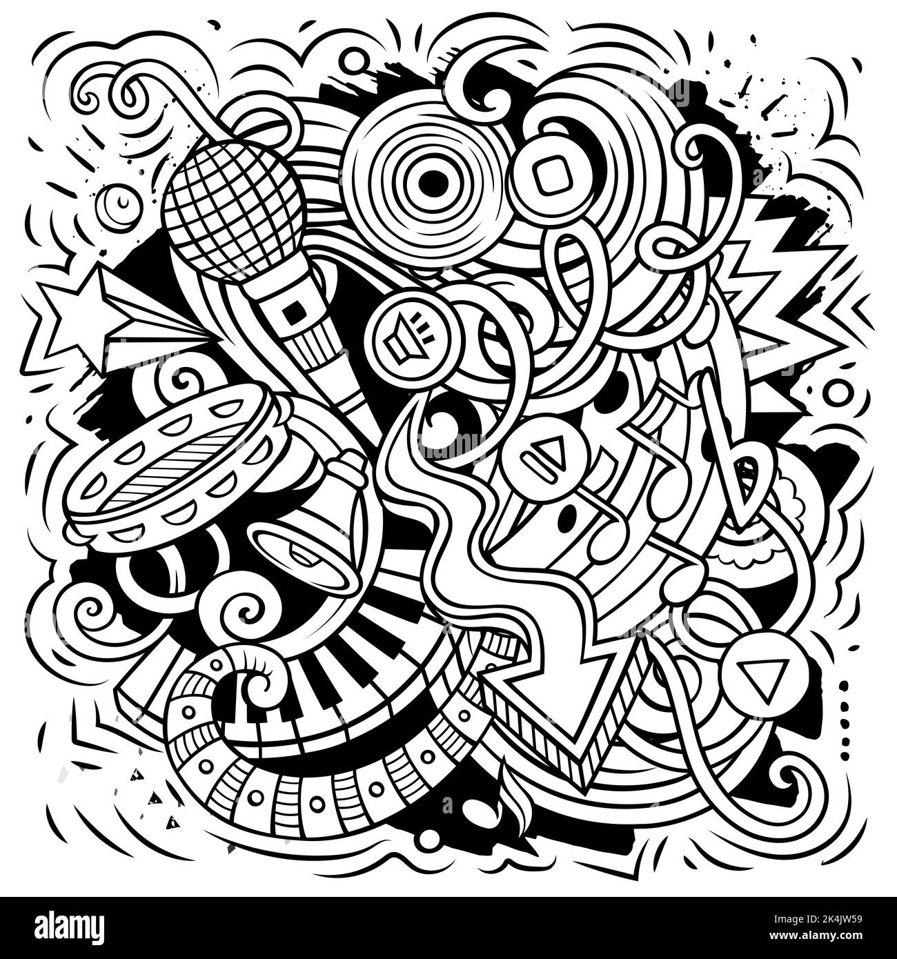 Illustration vectorielle de dessin animé musical Illustration de Vecteur