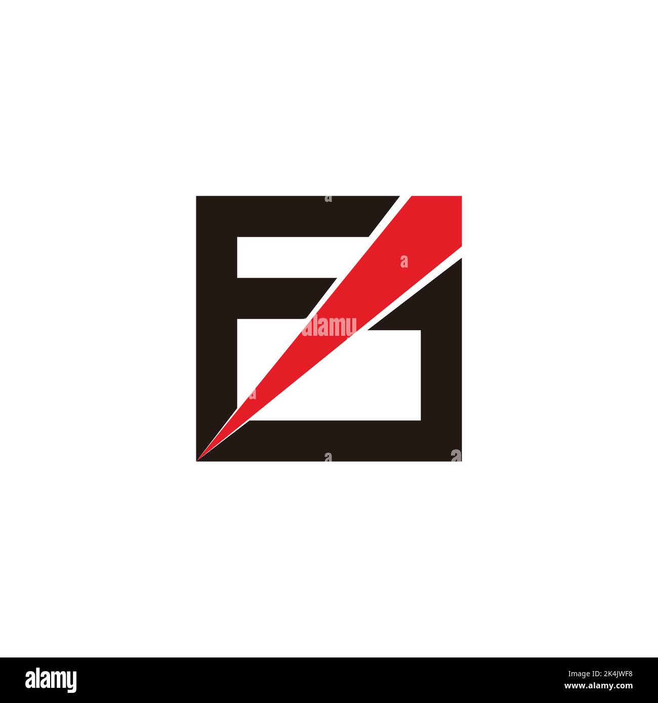 lettre fj carré snoosh flèche logo vecteur Illustration de Vecteur