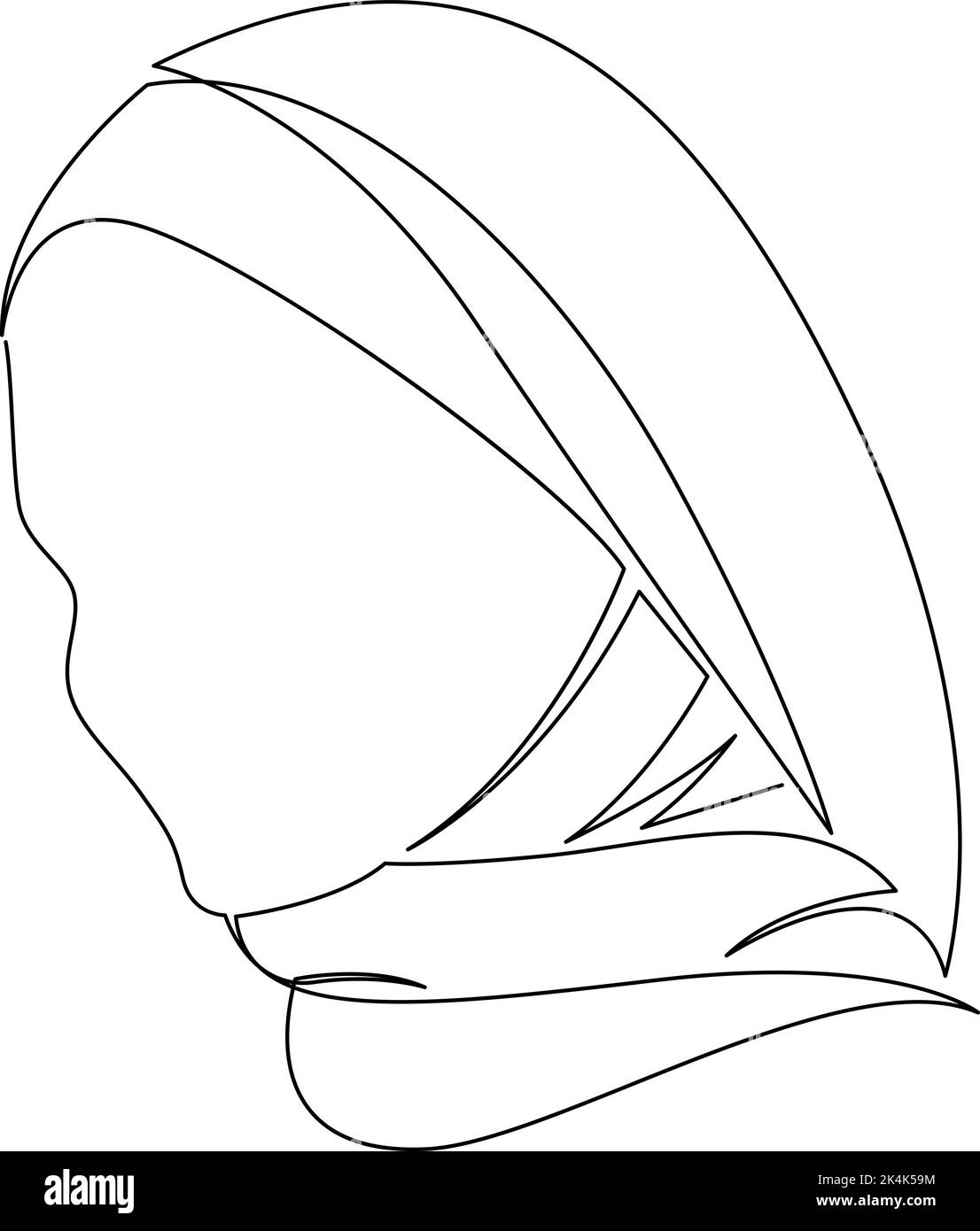 Dessin continu d'une ligne de femme musulmane. Hijab foulard portrait dessin à la main. Illustration vectorielle Illustration de Vecteur
