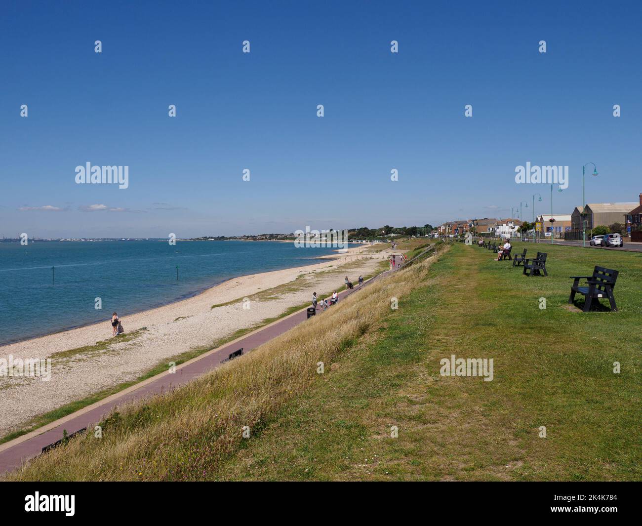 Solent Beach Path, Lee-on-Solent, Hampshire, Royaume-Uni. Banque D'Images