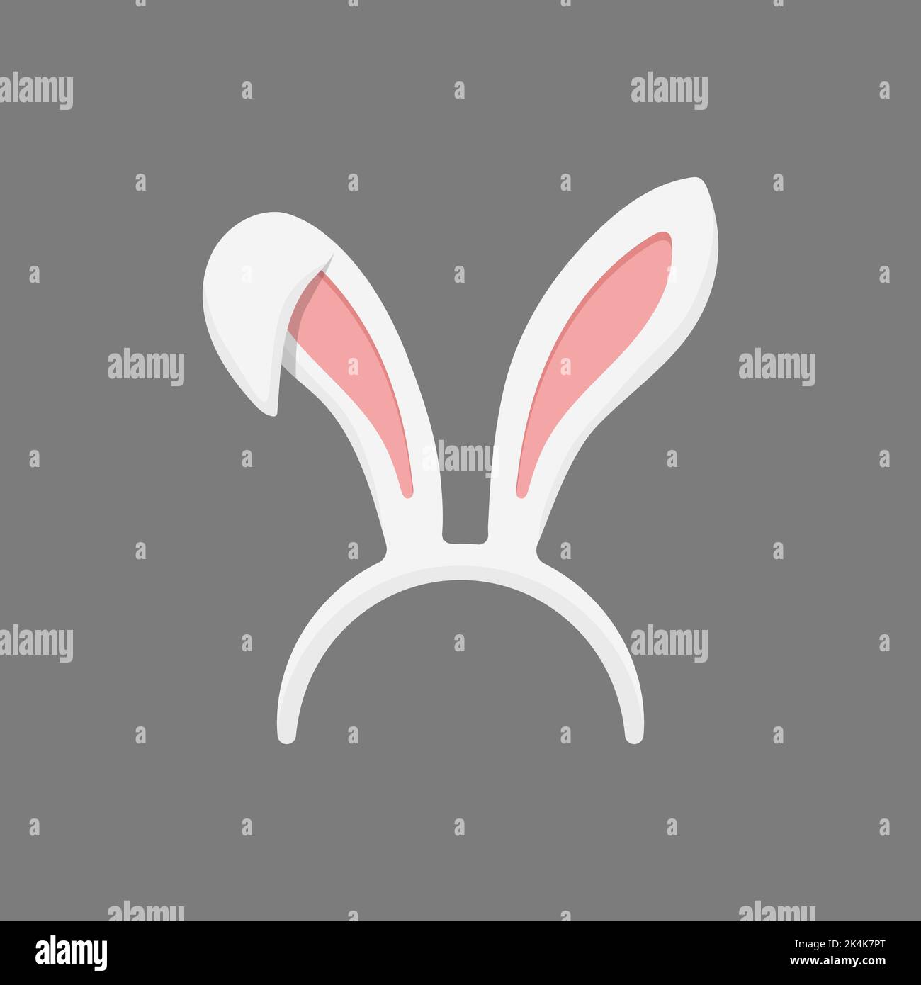 Icône masque avec oreilles de lapin en saillie Illustration de Vecteur