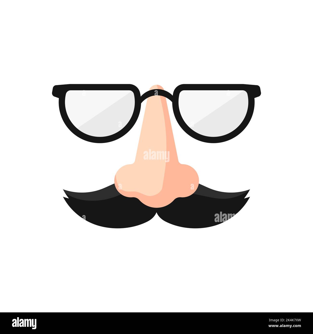 Lunettes et nez avec gabarit de moustache Illustration de Vecteur