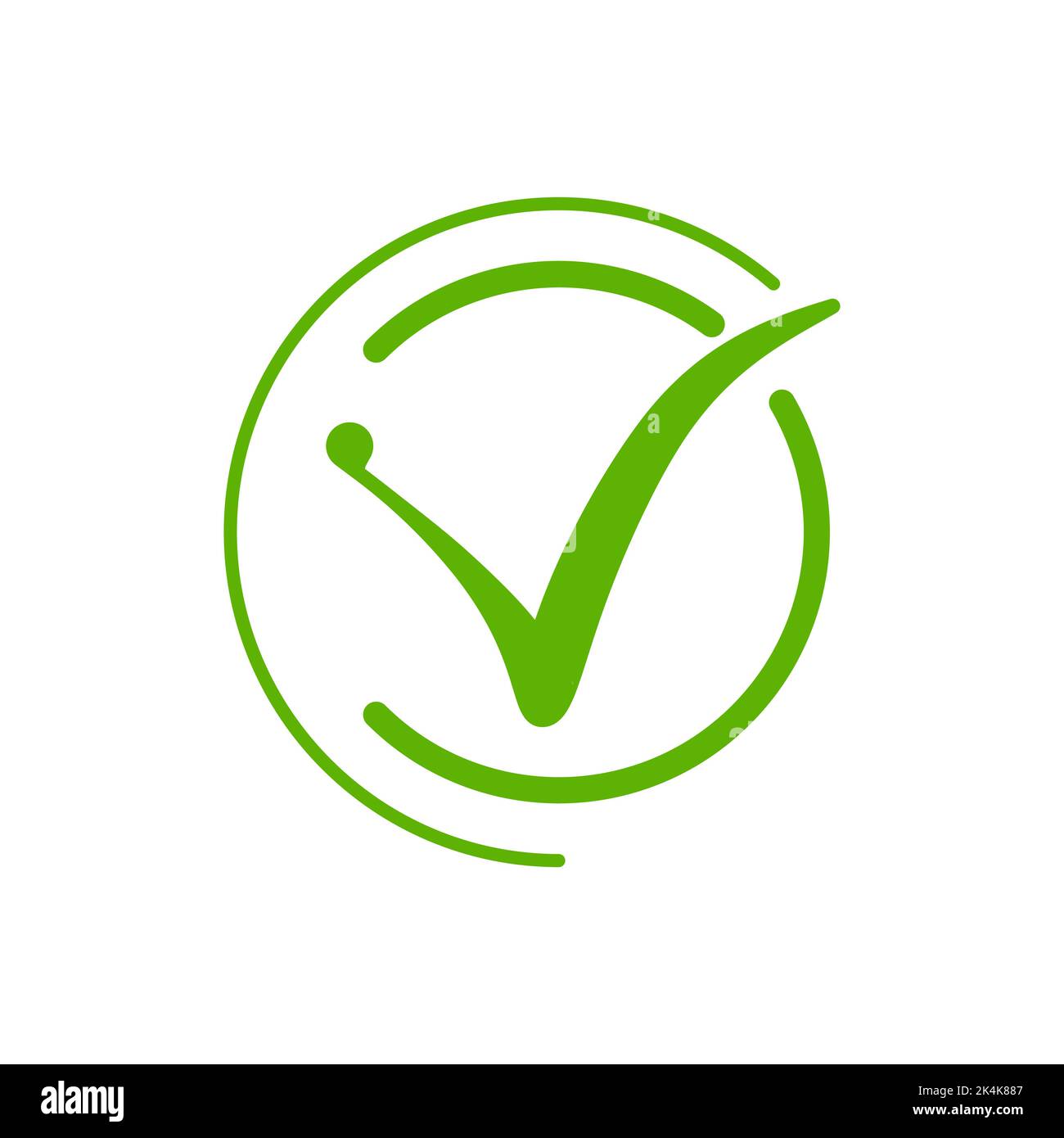 Coche verte. Approuver l'action et choisir la bonne solution Illustration de Vecteur