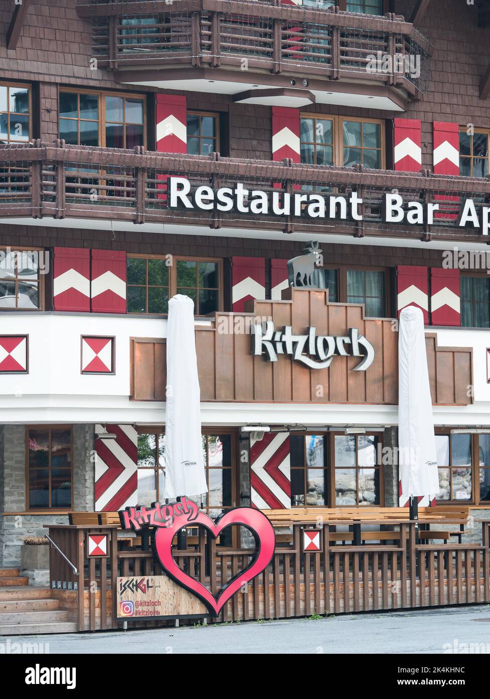 Kitzloch après-ski bar et restaurant à Ischgl, Tyrol, Autriche Banque D'Images