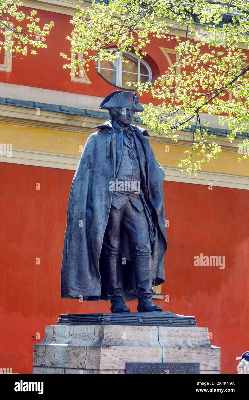 Steuben Monument à Potsdam, statue du général Friedrich Wilhelm August von Steuben Banque D'Images
