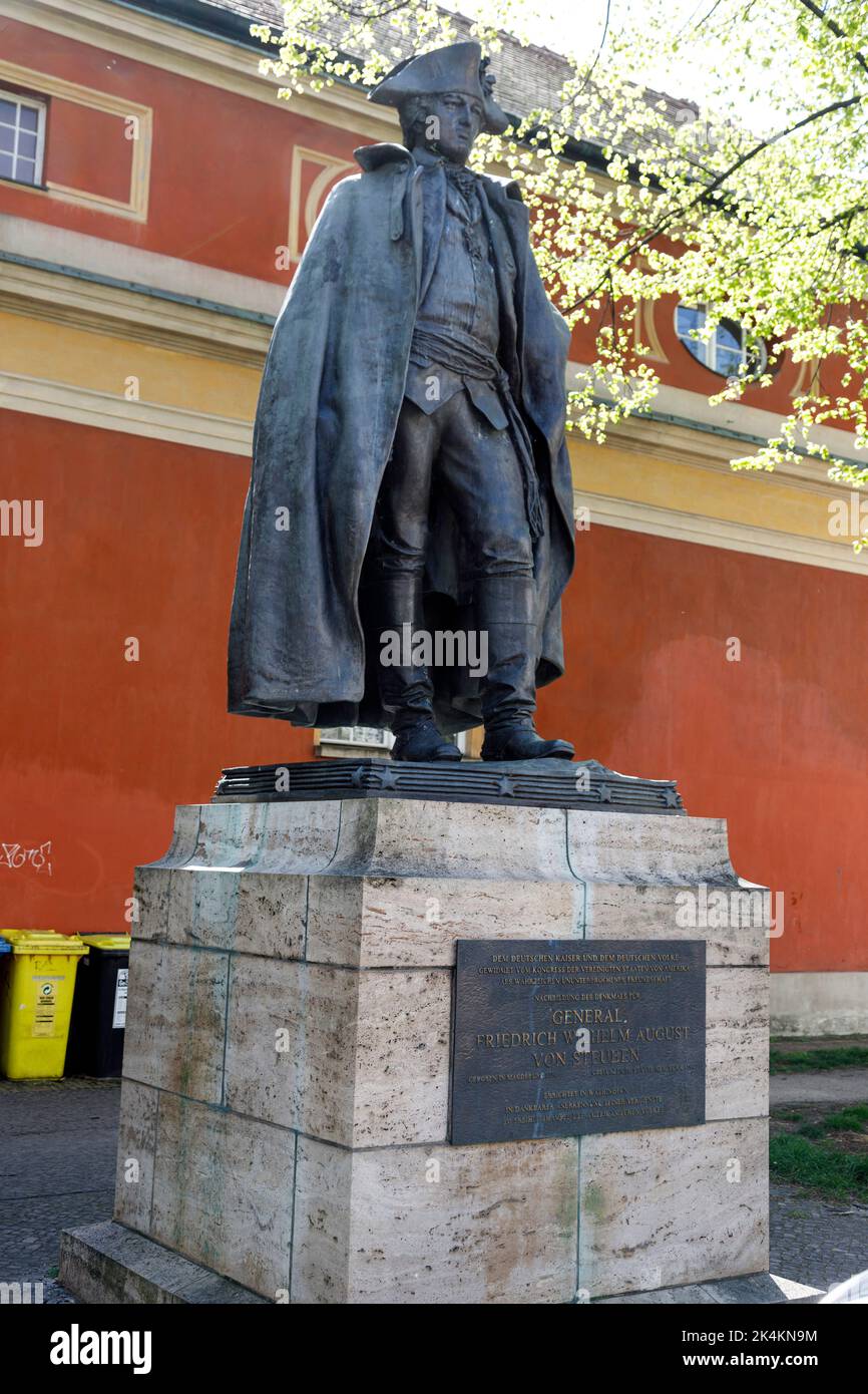 Steuben Monument à Potsdam, statue du général Friedrich Wilhelm August von Steuben Banque D'Images