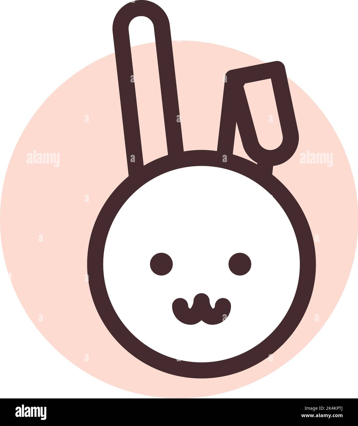 Tête de lapin marron, illustration, vecteur sur fond blanc. Illustration de Vecteur