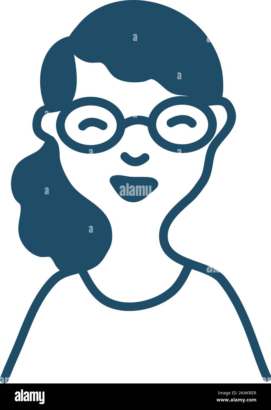 Avatar femme frisée lunette cheveux Banque de photographies et d'images à  haute résolution - Alamy