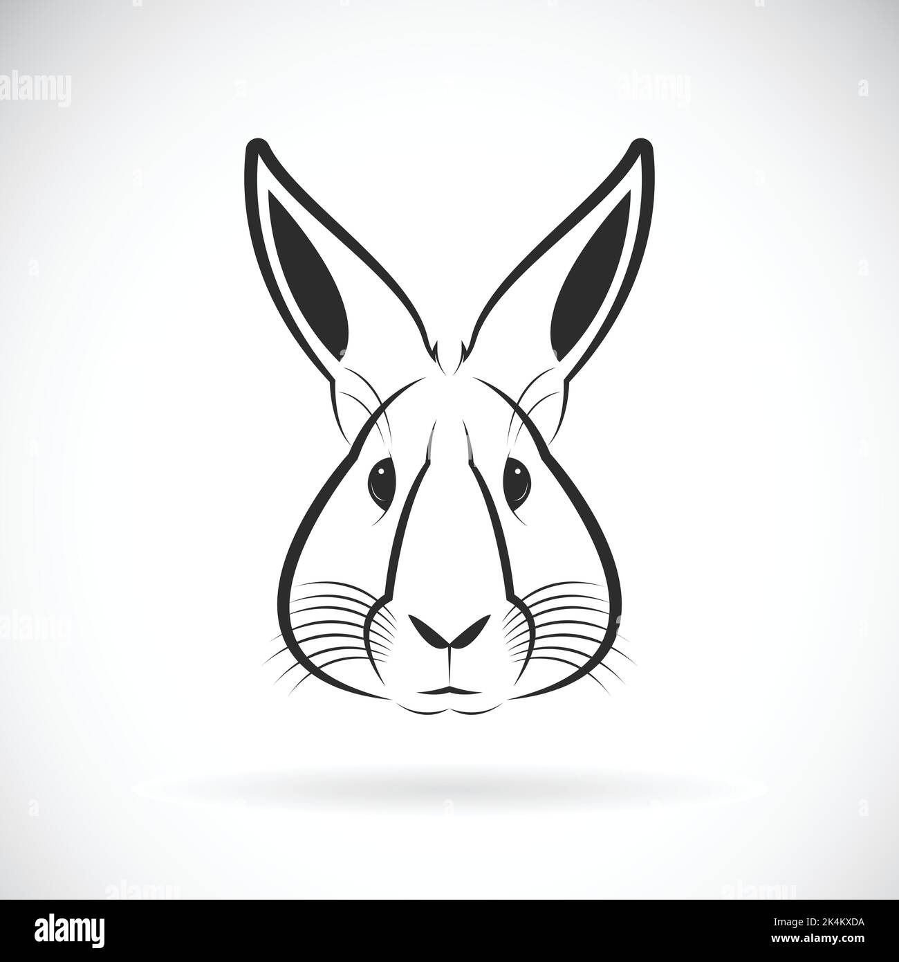 Vecteur d'une tête de lapin sur fond blanc. Animaux sauvages. Illustration vectorielle. Illustration vectorielle superposée facile à modifier. Animaux sauvages. Illustration de Vecteur