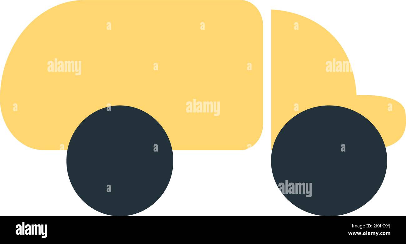 Voiture de voyage jaune, illustration, vecteur sur fond blanc. Illustration de Vecteur