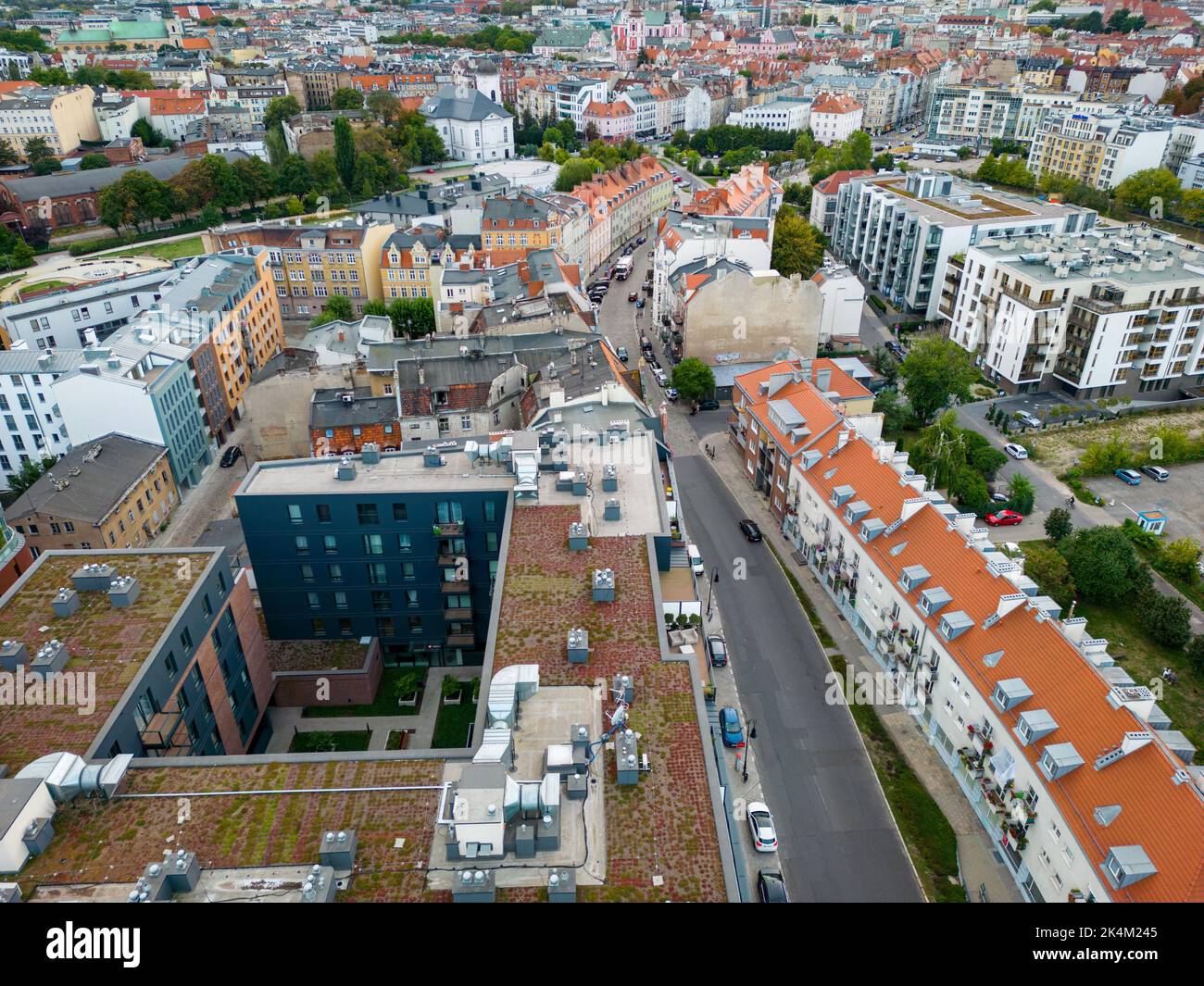 Opole vue aérienne Centre ville. Architecture traditionnelle de l'air. Silésie supérieure. Pologne. Europe. Banque D'Images