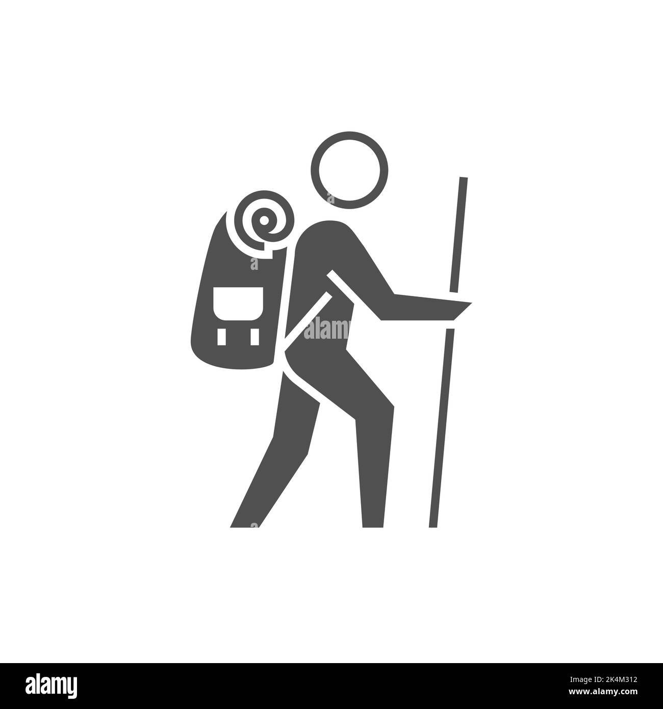 Icône de glyphe vectoriel associé au Backpacker Illustration de Vecteur