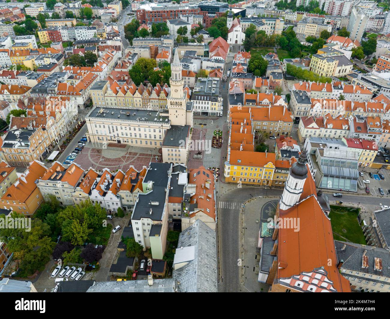 Opole vue aérienne Centre ville. Architecture traditionnelle de l'air. Silésie supérieure. Pologne. Europe. Banque D'Images
