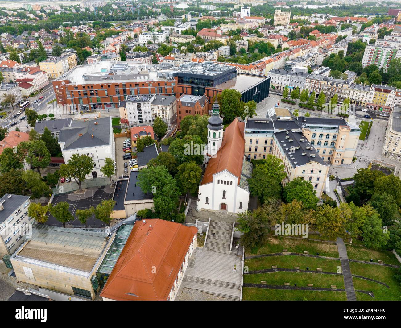 Opole vue aérienne Centre ville. Architecture traditionnelle de l'air. Silésie supérieure. Pologne. Europe. Banque D'Images