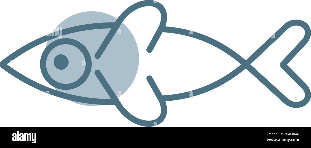 Petit poisson bleu de rivière, illustration, vecteur sur fond blanc. Illustration de Vecteur
