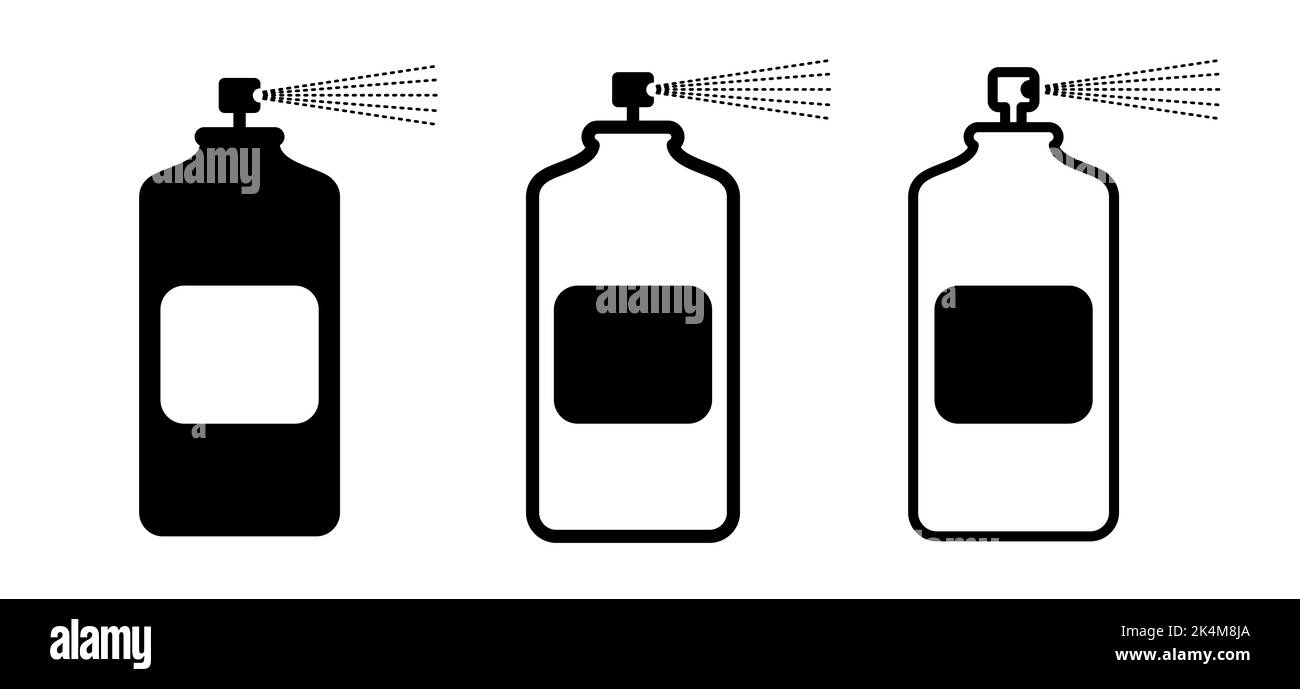 Icône de pulvérisation. Pulvérisation de désinfectant pour les mains. Disinfectan ou vaporisateur d'alcool pour les concepts antiseptiques. Antibactérien symbool ou pictogramme. Vecteur plat. Propre Banque D'Images