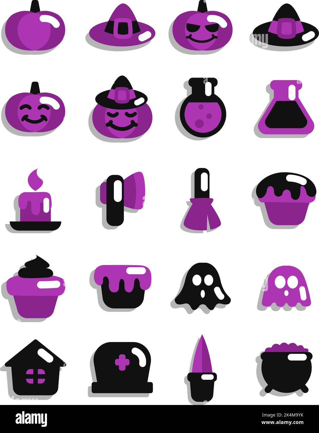 Décorations d'Halloween, illustration, vecteur sur fond blanc. Illustration de Vecteur