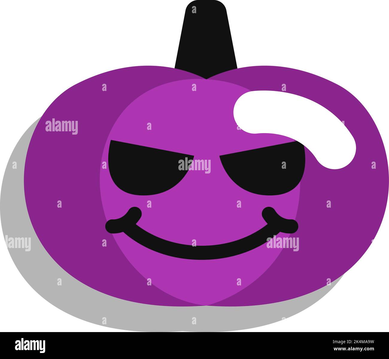 Citrouille violette avec visage, illustration, vecteur sur fond blanc. Illustration de Vecteur